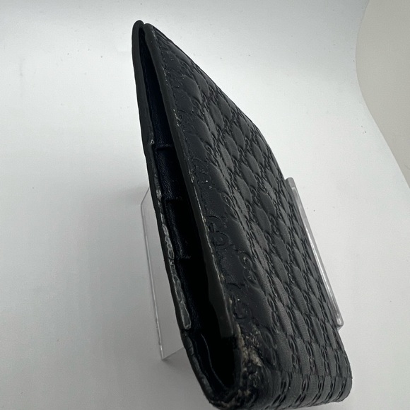 GUC Gucci Black Microguccissima Bifold Wallet - Picture 3 of 8